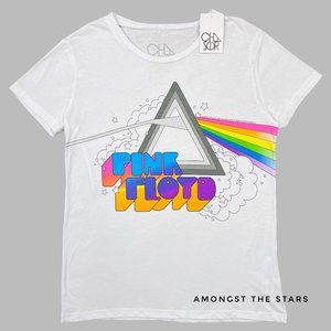 Chaser Pink Floyd Rainbow Stars White Band T-Shirt